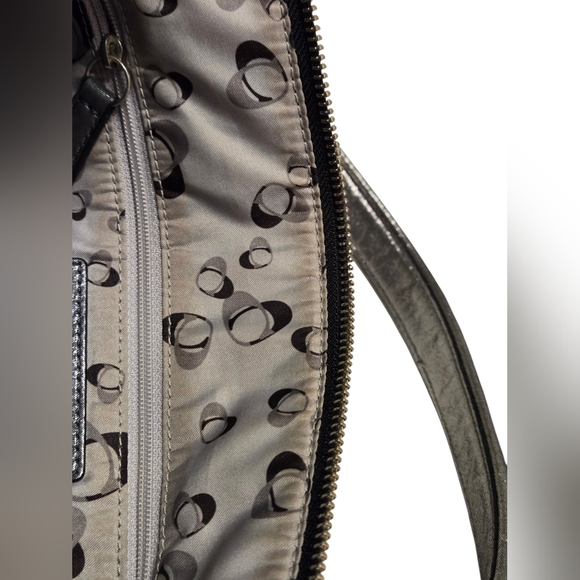 Coach Poppy 2011 Silver/Gunmetal Metallic Convertible Shoulder Bag - Picture 10 of 13